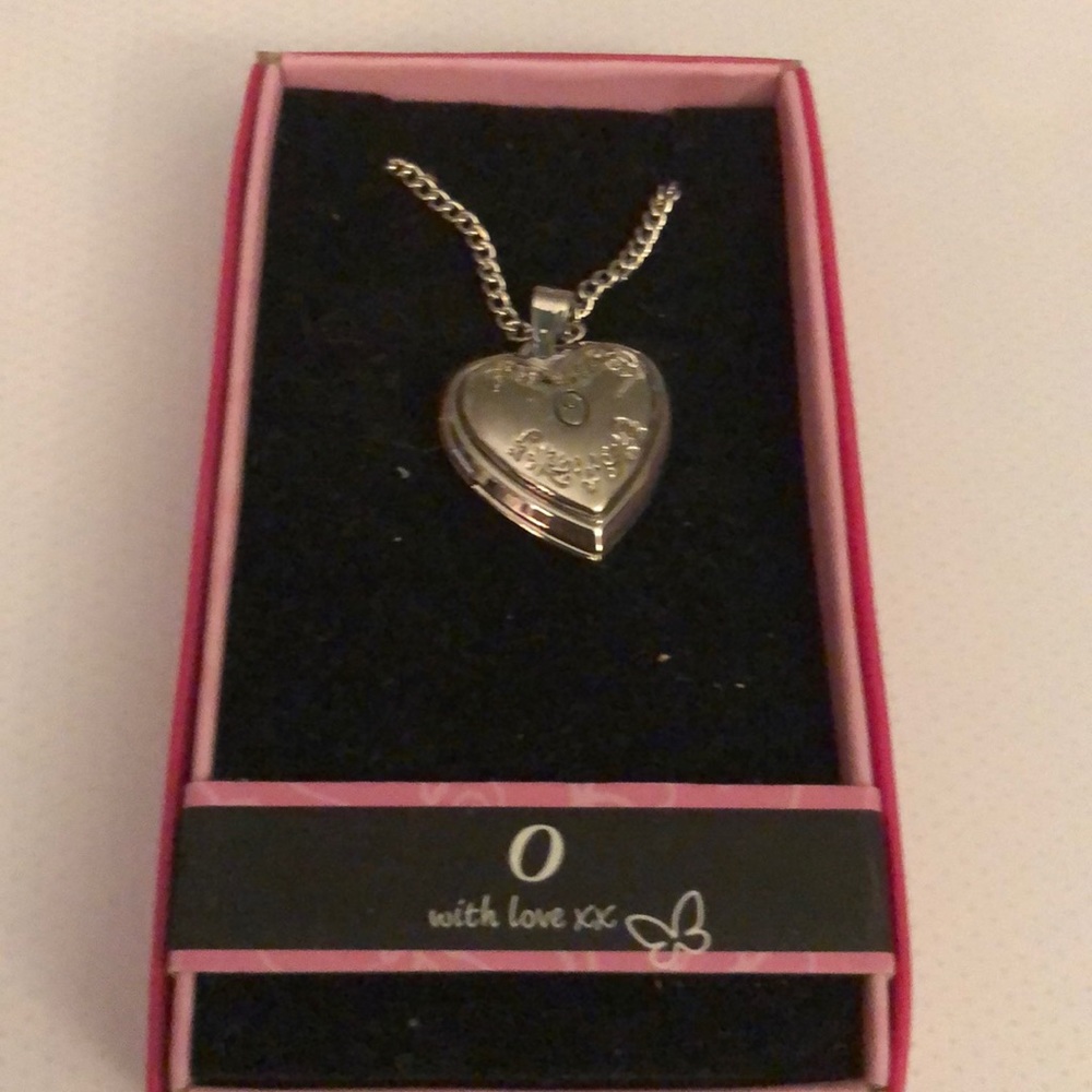 O Initial Silver Heart Locket